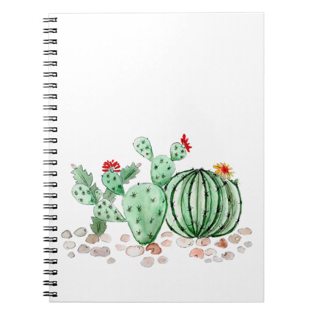 Carnet aquarelle, cactus (Devant)