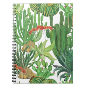 Carnet Aquarelle Cactus : Peinture Motif transparente