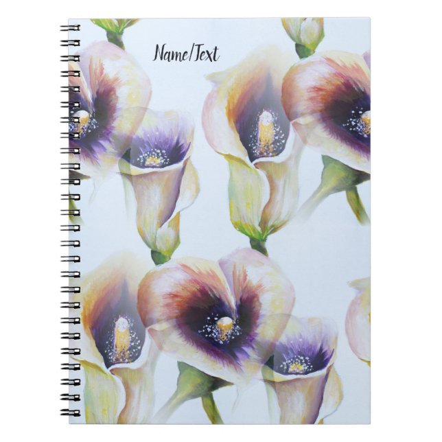 Carnet Aquarelle Calla Lys dans les couleurs dégradées (Devant)