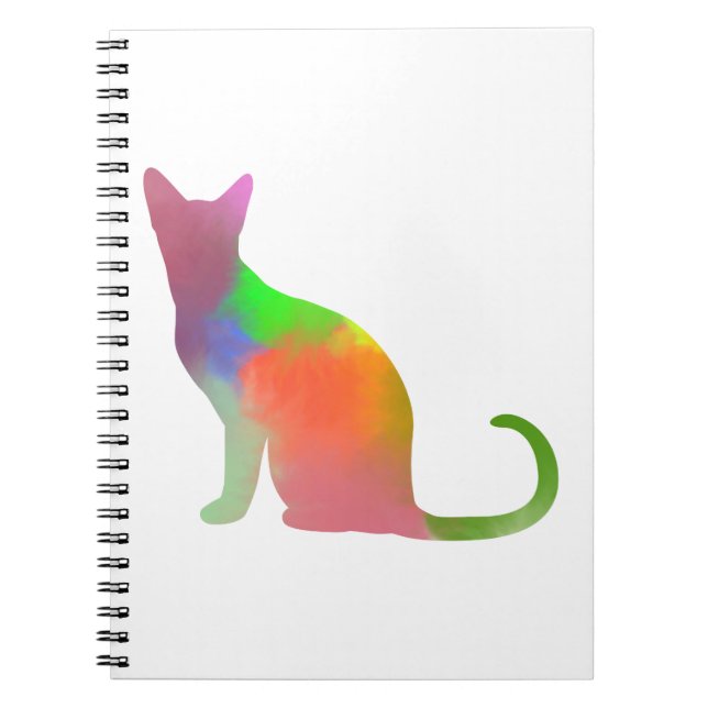 Carnet Aquarelle Chat Silhouette (Devant)
