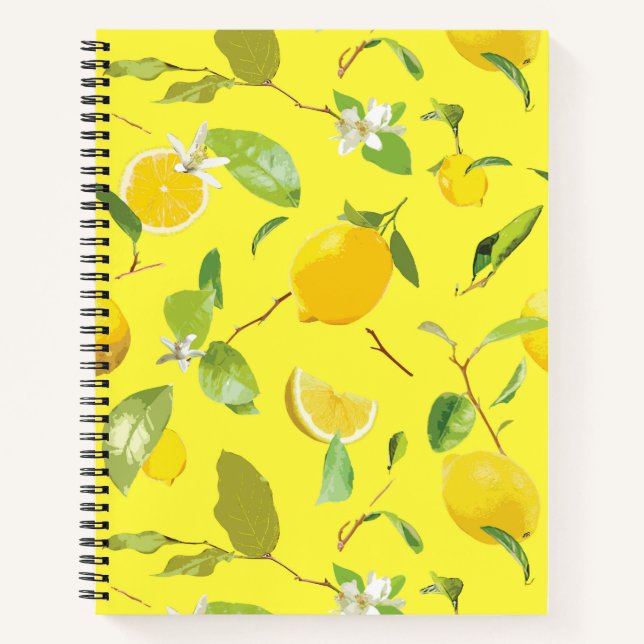 Carnet Aquarelle Citron & Feuilles 4 (Devant)