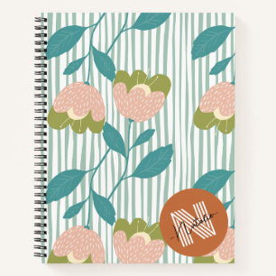 Carnet Aquarelle colorée Fleurs Monographie style fille