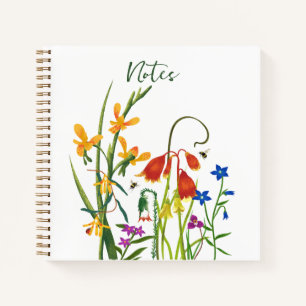 Carnet Aquarelle colorée Fleurs sauvages été
