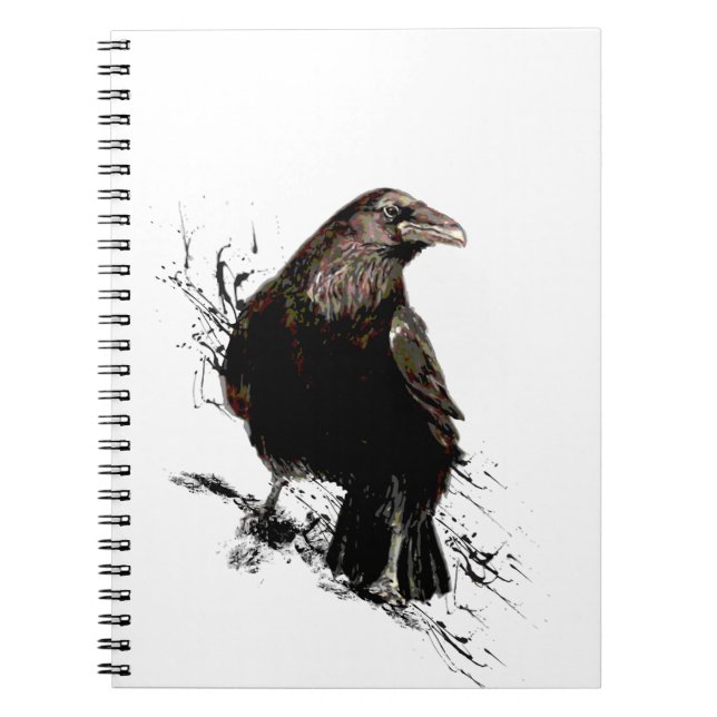Carnet Aquarelle Corbeau Oiseau Art animal (Devant)