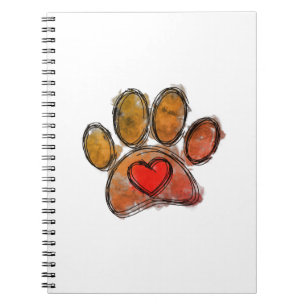 Carnet Aquarelle couleur Amoureux des chiens Dessin