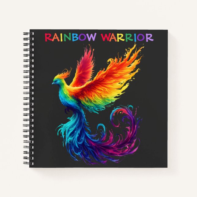 Carnet Aquarelle couleur arc-en-ciel Phoenix Guerrier uni (Devant)