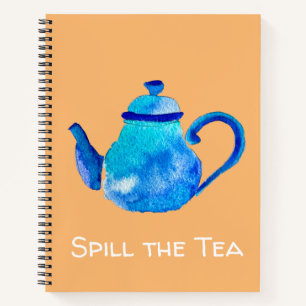 Carnet Aquarelle couleur bleu teapot