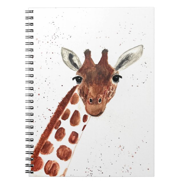 Carnet Aquarelle Cute Giraffe animal Safari Jungle Art (Devant)