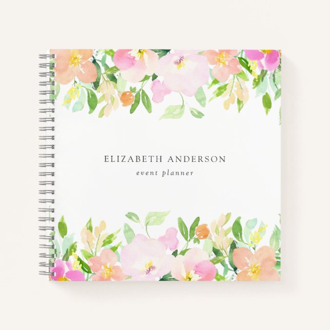 Carnet Aquarelle Dainty Fleurs | Pastel Floral (Devant)