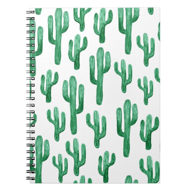 Carnet Aquarelle de cactus : illustration à main (Devant)