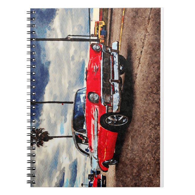 Carnet Aquarelle de Chevrolet Bel Air 1956 (Devant)