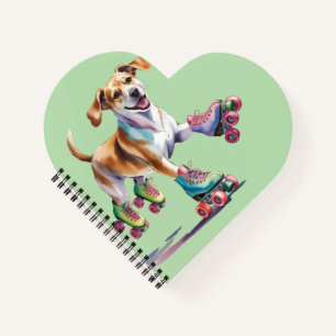 Carnet Aquarelle de chien sur roulettes