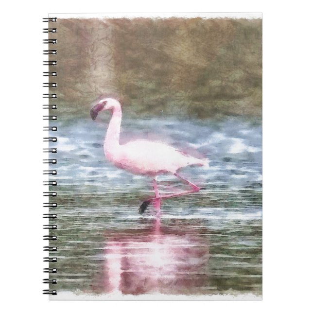 Carnet Aquarelle de Flamant rose inférieure (Devant)