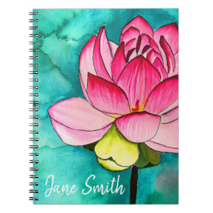 Carnet Aquarelle de fleurs roses
