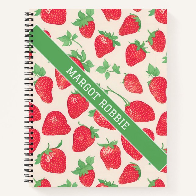 Carnet Aquarelle de fraise Motif coloré (Devant)