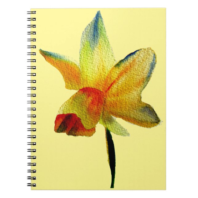 Carnet Aquarelle de jonquille jaune Fleur de printemps (Devant)