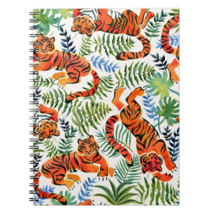 Carnet Aquarelle de la Jungle de Tigre vintage