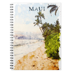 Carnet Aquarelle de Maui Hawaii Voyage d'illustration