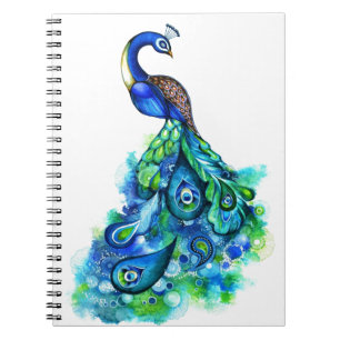 Carnet Aquarelle de paon