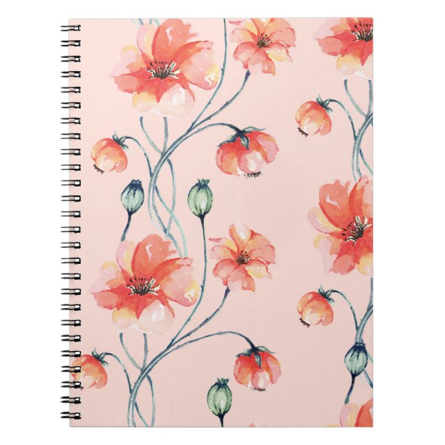 Carnet Aquarelle de Popy Orange : Design Vintage (Devant)