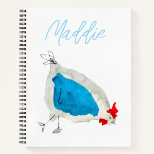 Carnet Aquarelle de poulets mignons