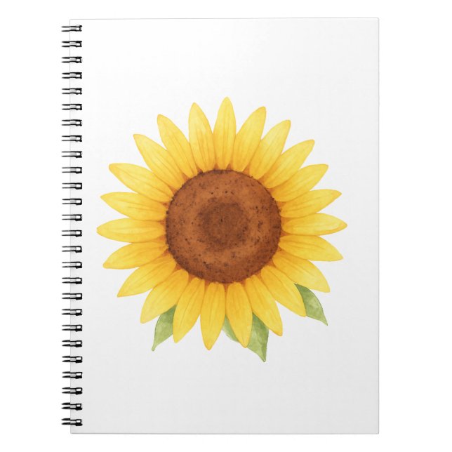 Carnet Aquarelle de tournesol unique (Devant)