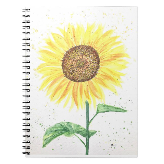 Carnet Aquarelle des fleurs de soleil (Devant)