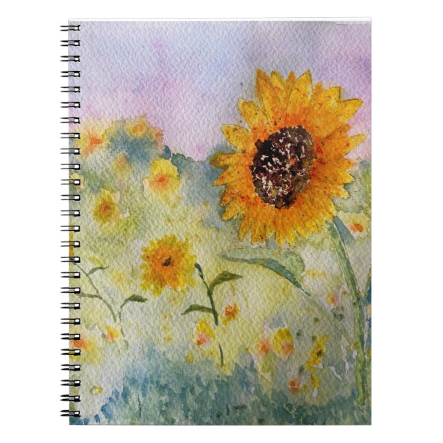 Carnet Aquarelle des fleurs de soleil (Devant)