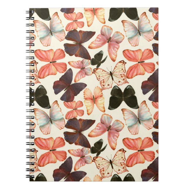 Carnet Aquarelle dessinée à la main sans couture motif av (Devant)