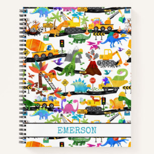 Carnet Aquarelle Dinosaure Construction Enfants mignonnes