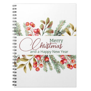 Carnet Aquarelle élégante de Noël