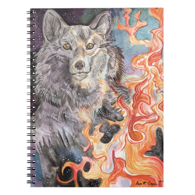 Carnet Aquarelle Ember Eyes Wolf (Devant)