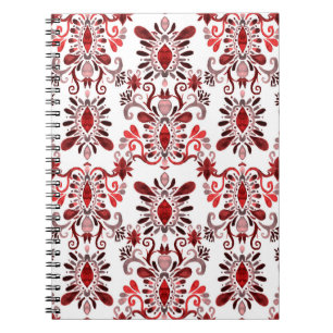 Carnet Aquarelle en motif transparent avec ikat. Tie tein