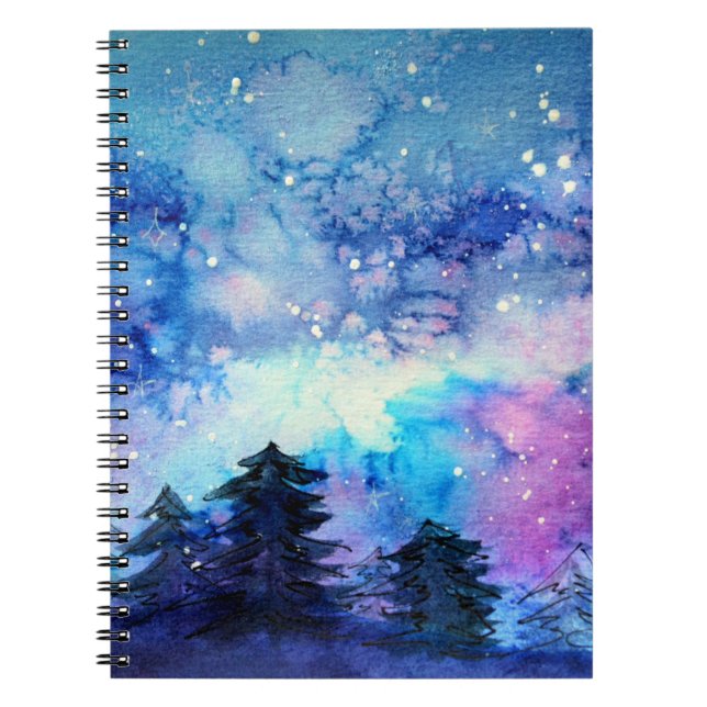 Carnet Aquarelle Espace Art : Ciel de nuit (Devant)