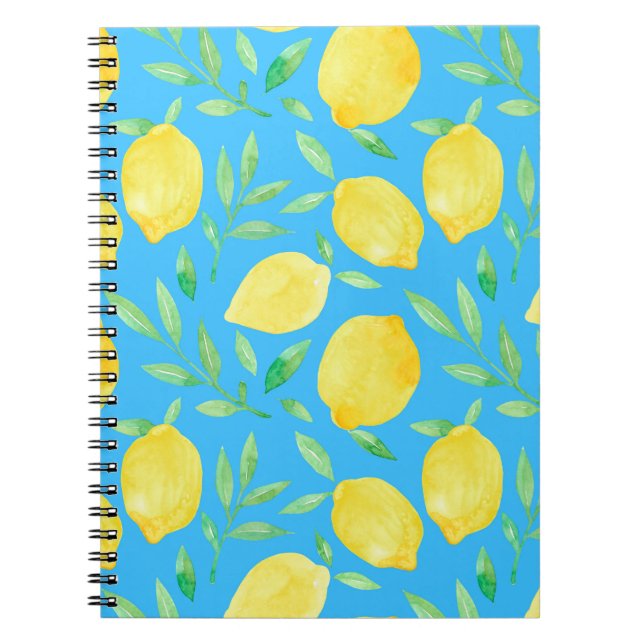 Carnet Aquarelle Esquisse Citrons Conception transparente (Devant)