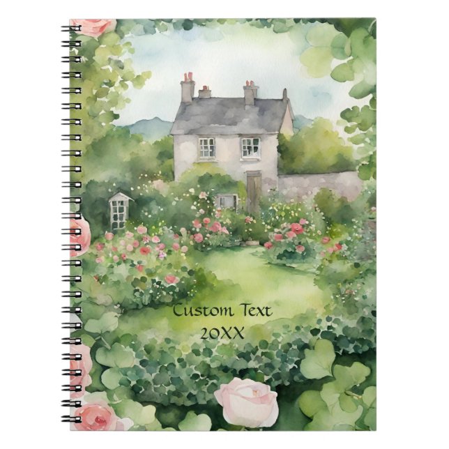 Carnet Aquarelle esthétique Custon Irish Village Cottage (Devant)