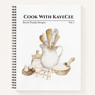 Carnet Aquarelle et outils de cuisine Recette
