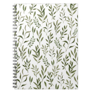 Carnet Aquarelle Eucalyptus Motif Feuille 
