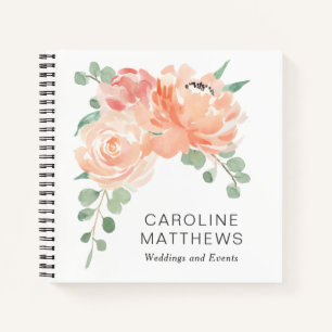 Carnet Aquarelle féminine rose et rose