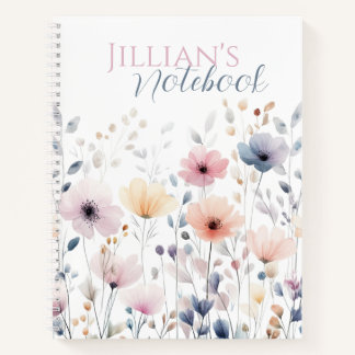 Carnet Aquarelle Fleur de Champ Botanique Pastel Douce