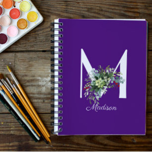 Carnet Aquarelle fleur sauvage premier violet
