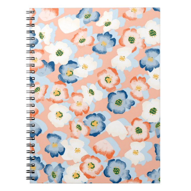 Carnet Aquarelle Fleurs minuscules : Motif Vintage (Devant)
