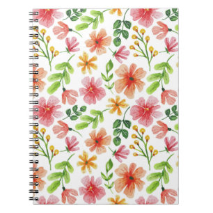 Carnet Aquarelle Fleurs roses Motif Floral-69677