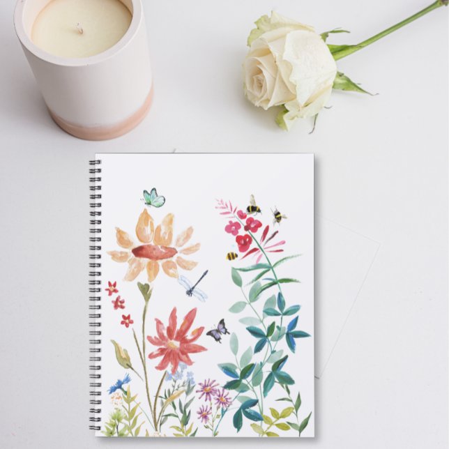 Carnet Aquarelle Fleurs Sauvages  (Watercolor Wildflowers Notebook)