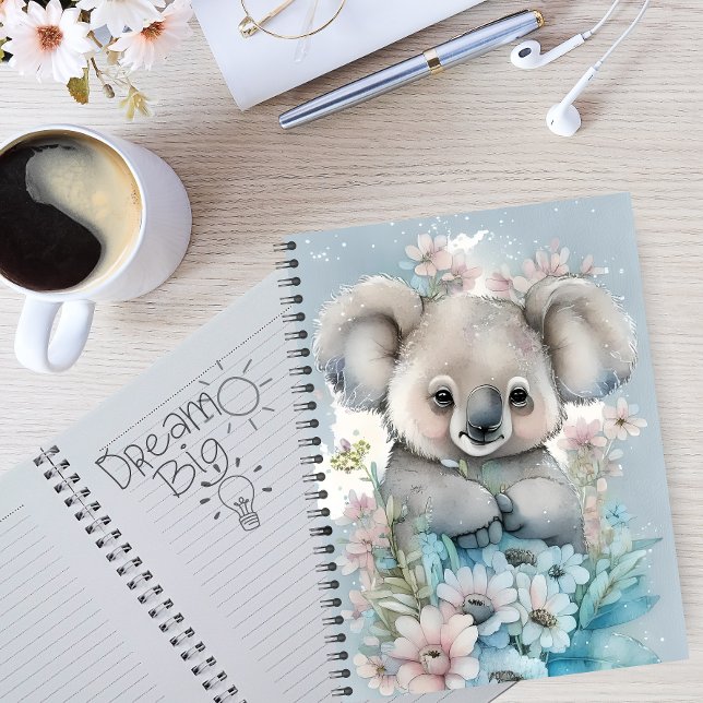 Carnet Aquarelle Floral Koala (Créateur téléchargé)