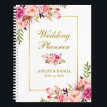 Carnet Aquarelle Floral or rose Wedding planner<br><div class="desc">Aquarelle Floral Rose Blush Carnet Wedding planner or</div>