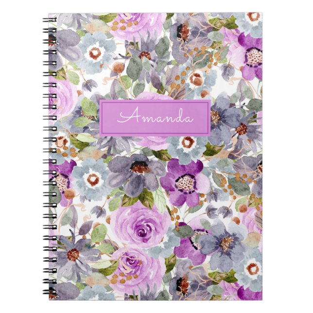 Carnet Aquarelle Floral Patal 3 Cercle Classeur (Devant)