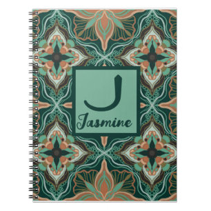 Carnet Aquarelle Floral Turquoise marocain