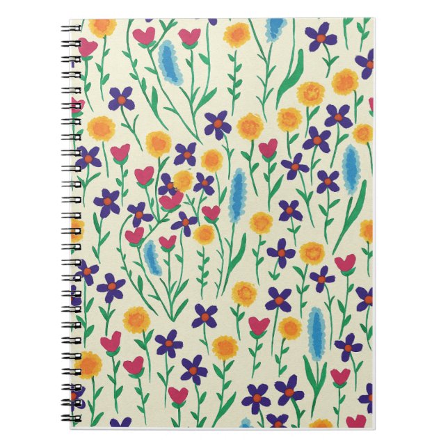 Carnet Aquarelle florale de couleur vive Carnet/Journal (Devant)
