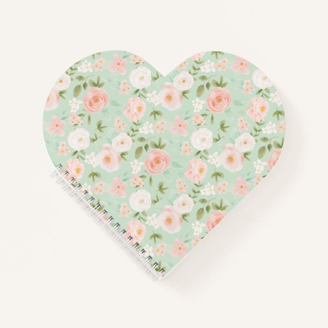 Carnet Aquarelle florale en rose et en rose (Devant)